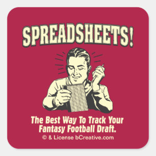 Spreadsheets: Track Your Fantasy Football Draft Square Sticker