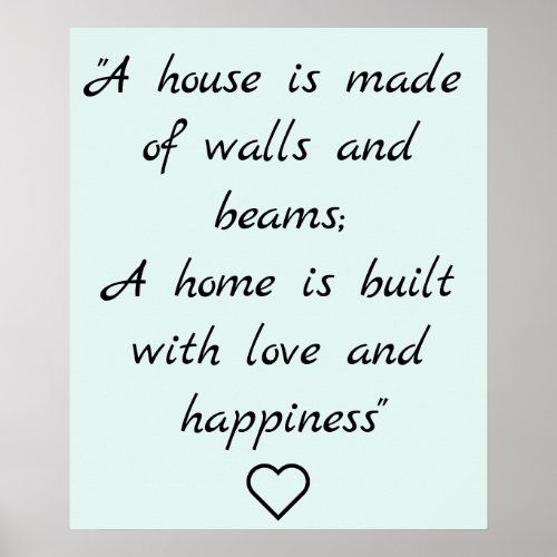 Spreuk over familie thuis en liefde poster