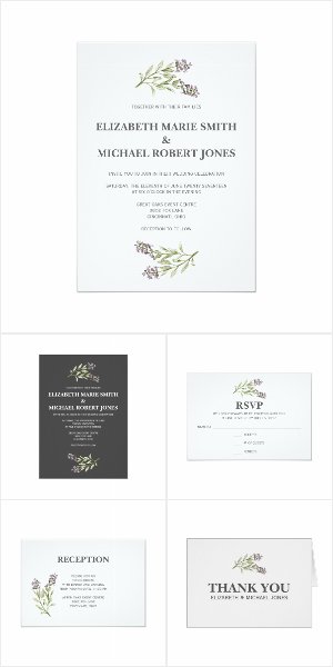 Sprig Wedding Invitation Set