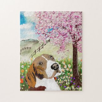Spring 2020 Blossoms and Beagle Jigsaw Puzzle
