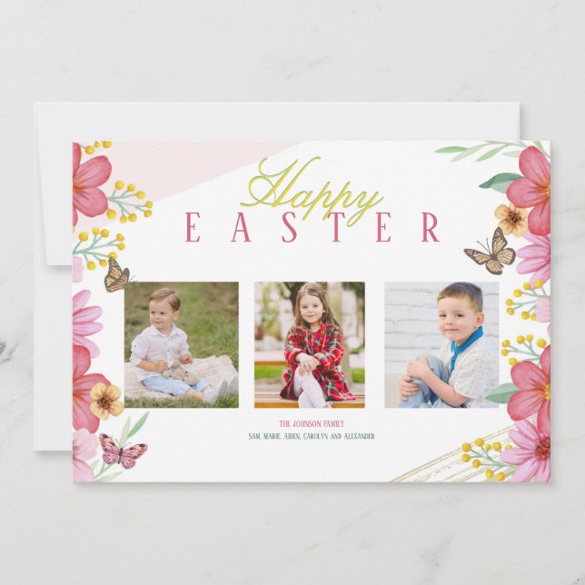 Spring 3 Photo Greeting Card (Front)