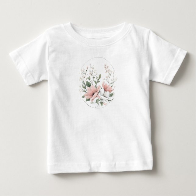 Spring 4 flowers, bouquet, floral, budding, season baby T-Shirt (Front)