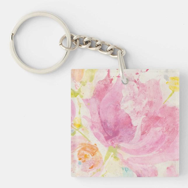 Spring Abstract Florals Keychain (Front)