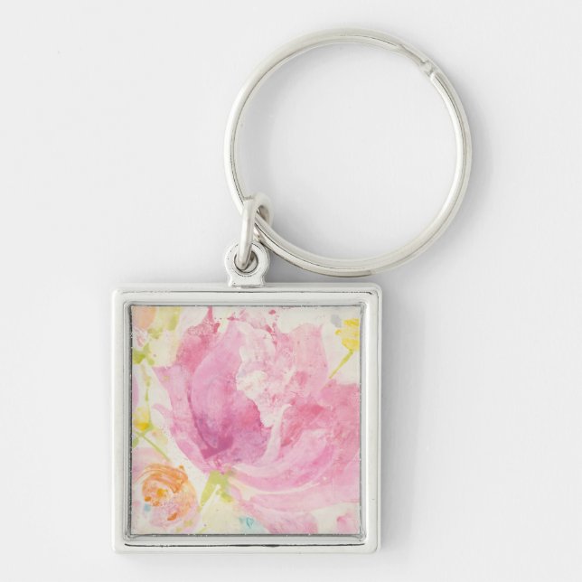 Spring Abstract Florals Keychain (Front)