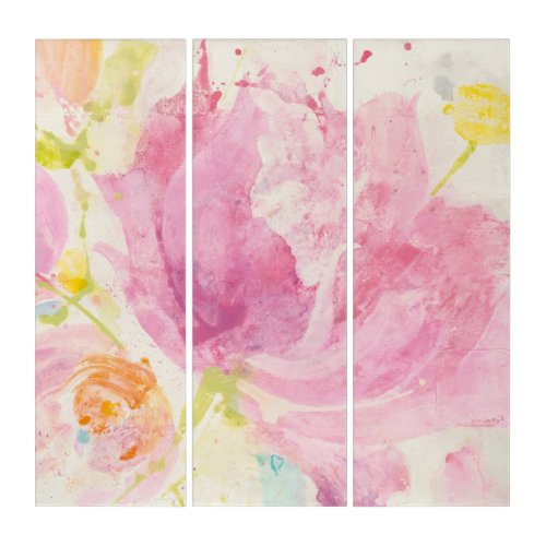 Spring Abstract Florals Triptych