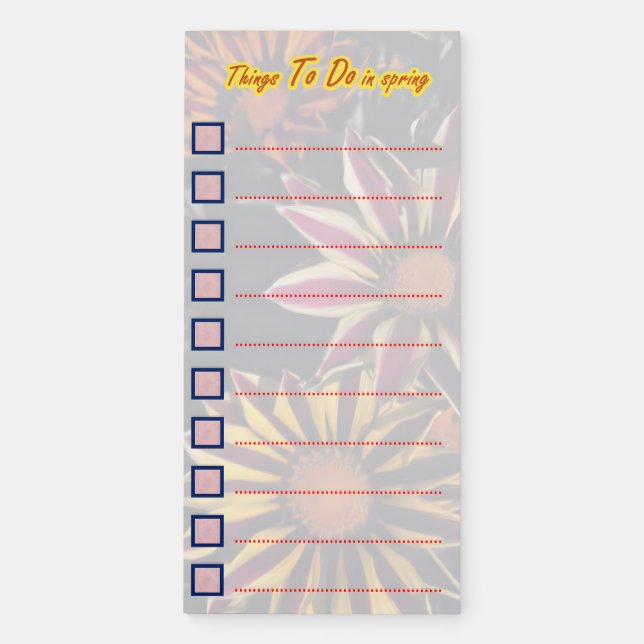 Spring Activities Checklist Magnetic Notepad (Front)