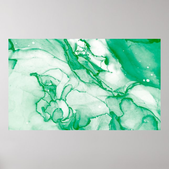 Spring Alcohol Ink Banner. Chinese Ink Painting. L Poster (Front)