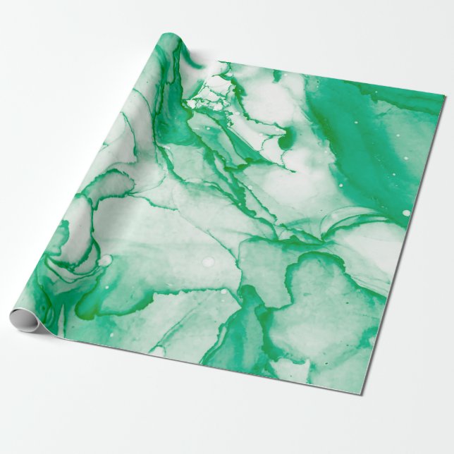 Spring Alcohol Ink Banner. Chinese Ink Painting. L Wrapping Paper (Unrolled)