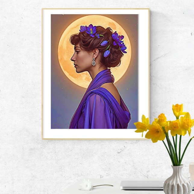 Spring Allegory -  woman with purple flowers  Poster (Creator Uploaded)