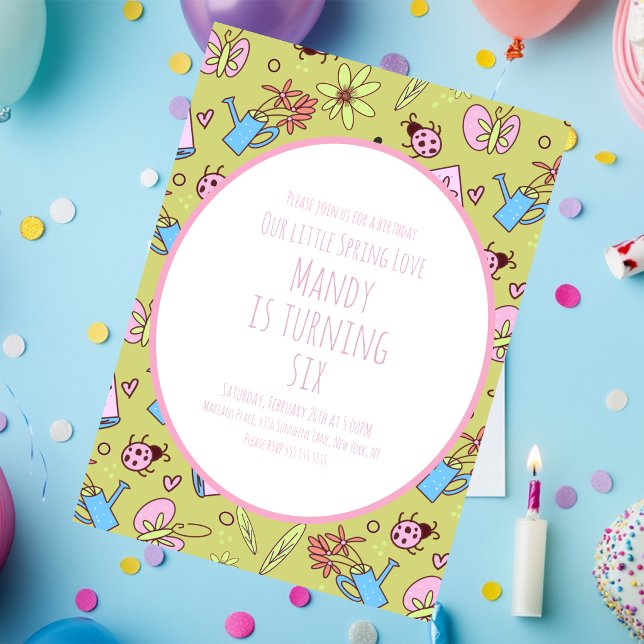 Spring and Books Birthday Party Invitation (Creator Uploaded)