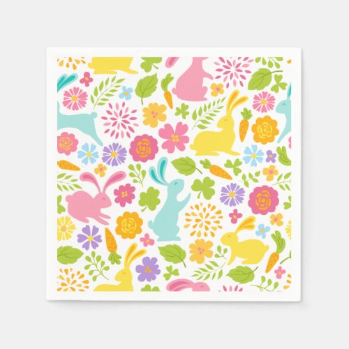 Spring And Easter Bunny Pattern Gift Easter Decor Napkins