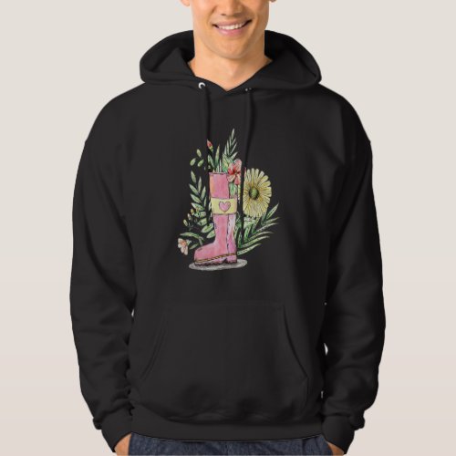 Spring And Flower Filled Garden Boot Hoodie