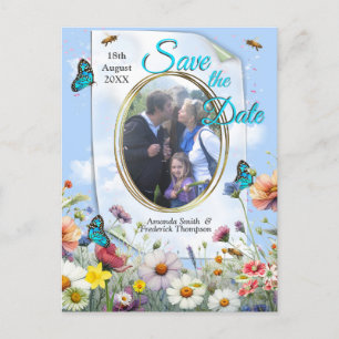 Spring and Summer Blooming Florals Announcement Postcard