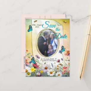 Spring and Summer Blooming Florals Announcement Postcard