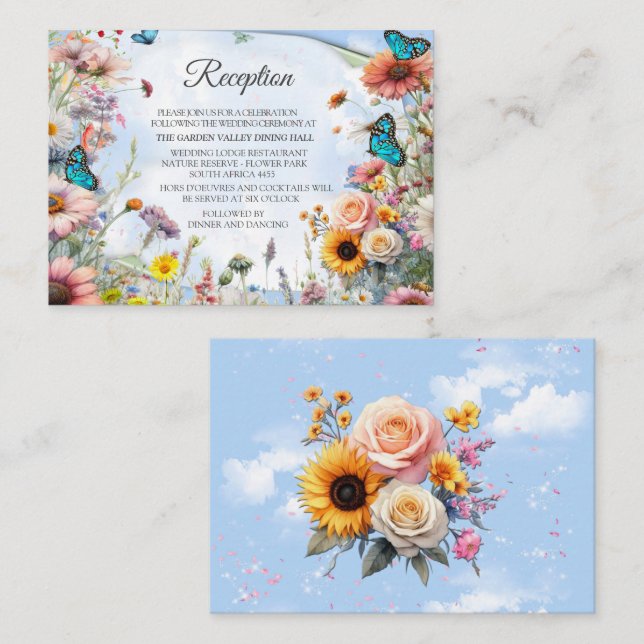 Spring and Summer Blooming Florals Enclosure Card (Front/Back)