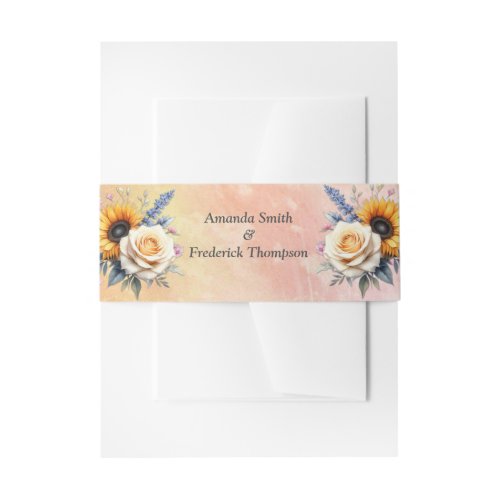 Spring and Summer Blooming Florals Invitation Belly Band