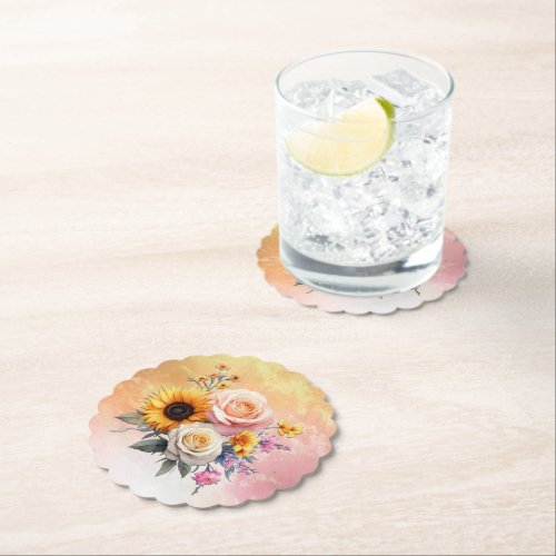 Spring and Summer Blooming Florals Paper Coaster