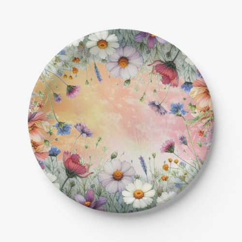 Spring and Summer Blooming Florals Paper Plates
