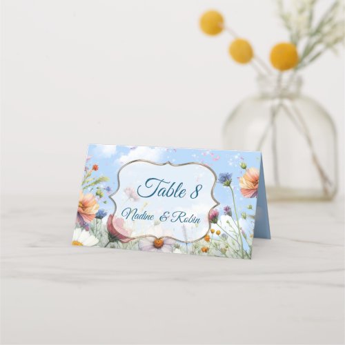 Spring and Summer Blooming Florals Place Card