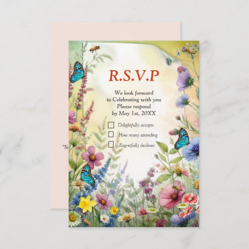 Spring and Summer Blooming Florals RSVP Card