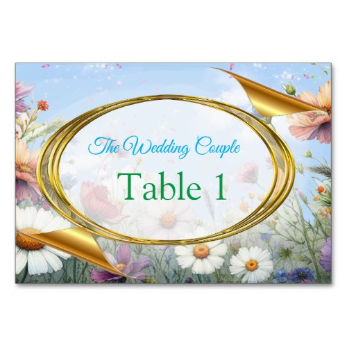 Spring and Summer Blooming Florals Table Number
