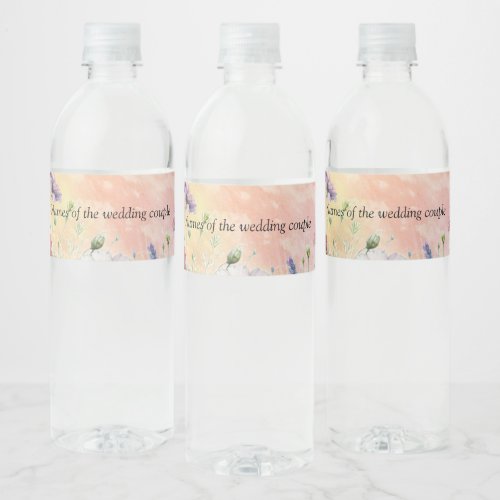 Spring and Summer Blooming Florals Water Bottle Label