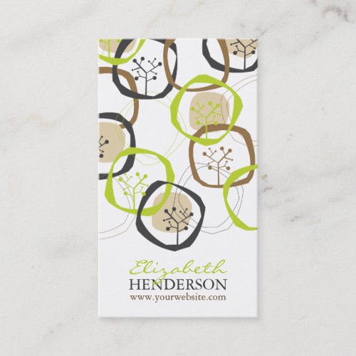 Spring And Summer Organic Tree Rings Modern Nature Business Card