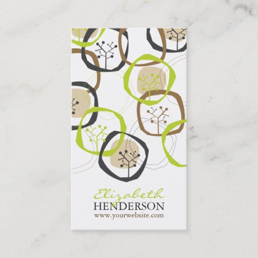 Customizable Forest Trees Rings Nature Woodland Country Modern Business Card