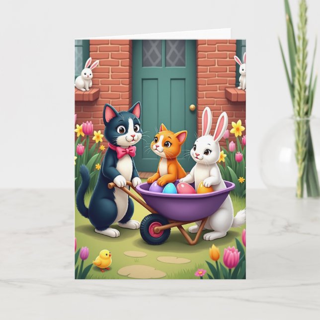 Spring Animal Friends Garden Card (Front)