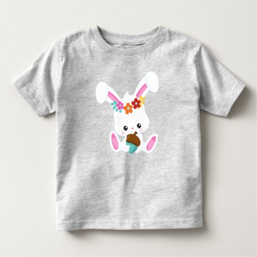 Spring Animals Cute Bunny Little Bunny Flowers Toddler T_shirt