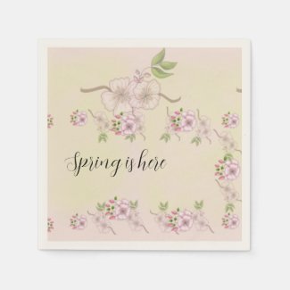 Spring Apple Blossom Cocktail Napkin