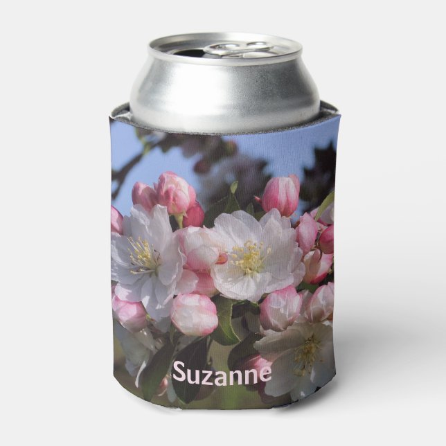 Spring Apple Blossoms Nature Personalized  Can Cooler (Can Front)
