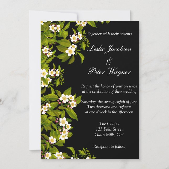 Spring Apple Blossoms Wedding Invite (Front)