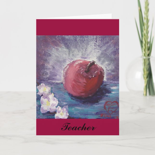 spring apple, Teacher Letterpress Thank You Card (Front)