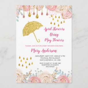 Spring April Baby Shower Invitation