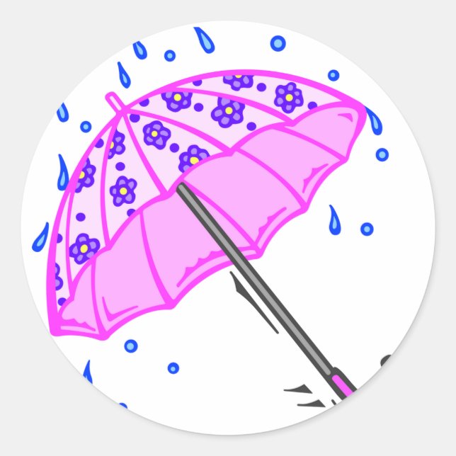 Spring April Showers Classic Round Sticker (Front)