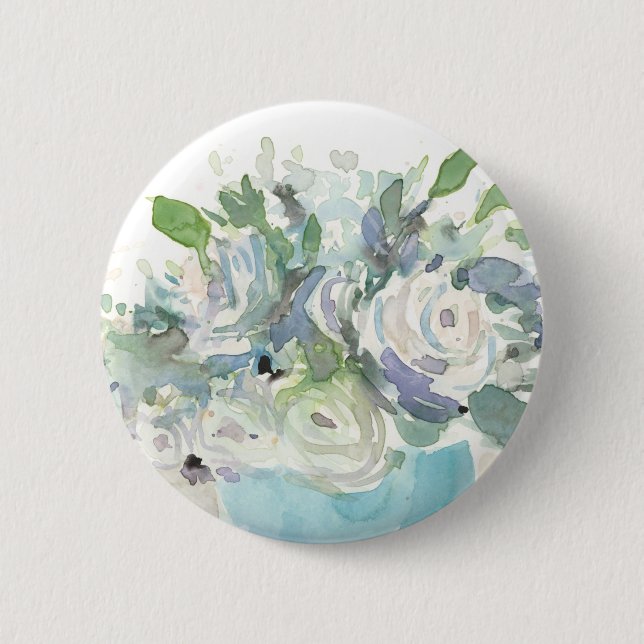 Spring Arrangement - Watercolor Bouquet Button (Front)
