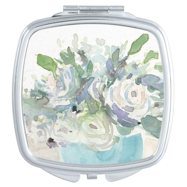 Spring Arrangement - Watercolor Bouquet Compact Mirror (Front)
