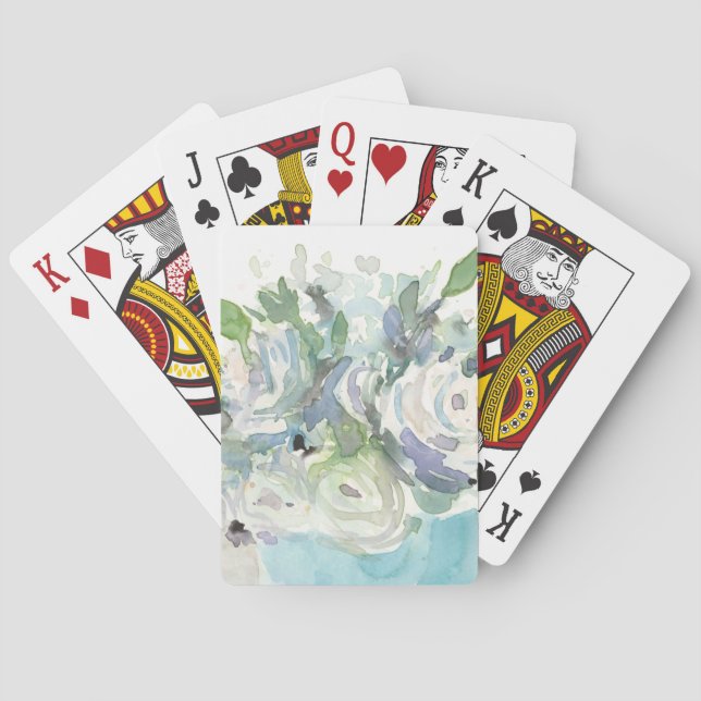 Spring Arrangement - Watercolor Bouquet Poker Cards (Back)