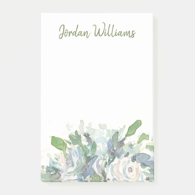 Spring Arrangement - Watercolor Bouquet Post-it Notes (Front)