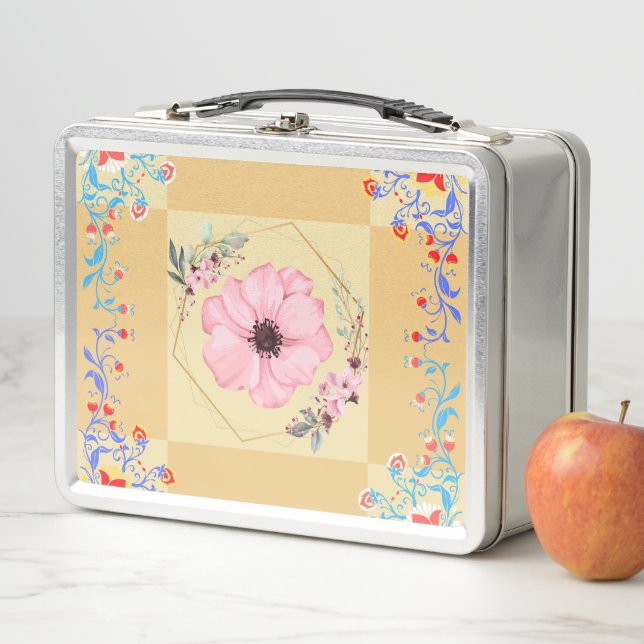 Spring Art, Flower Graphic Design Metal Lunch Box (In Situ)