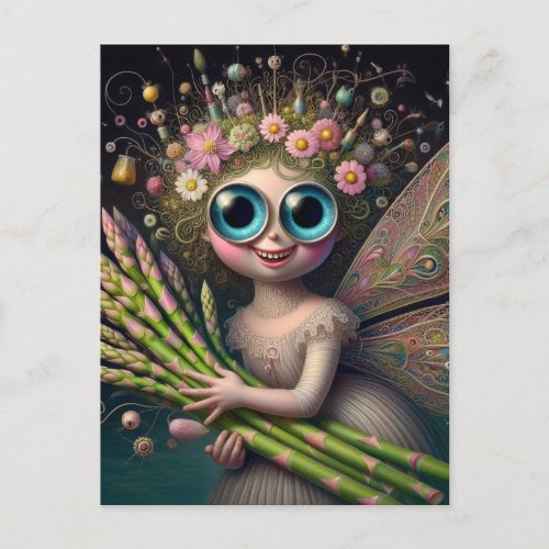 Spring Asparagus Fairy Postcard