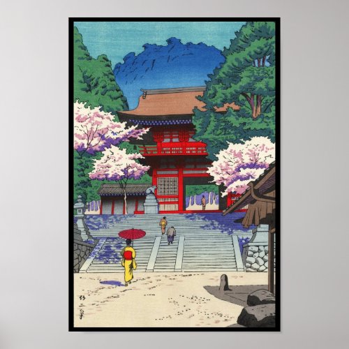 Spring at Kurama Temple Asano Takeji shin hanga Poster