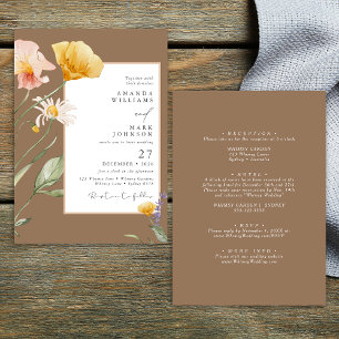 Spring Autumn Wildflower Botanical Wedding Invitation
