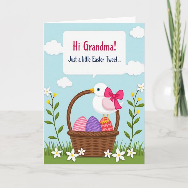 Spring Avian Basket Egg Card (Front)
