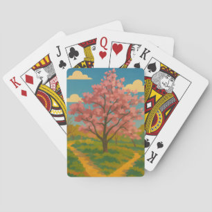 Spring Awakening – Blooming Tree Landscape Poker Cards