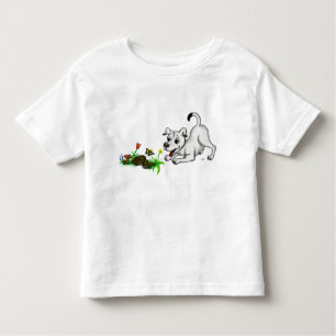Spring Awakening, Puppy with Flowers and Butterfly Toddler T-shirt