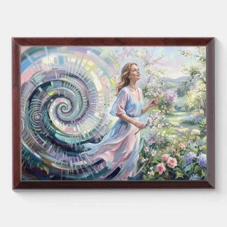 Spring Awakening Spiral | Impressionist Oil Painti Award Plaque