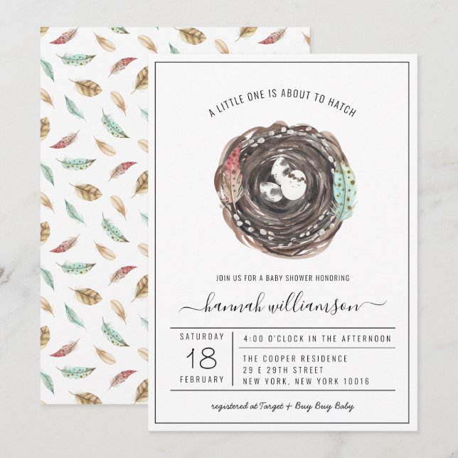 Spring Baby | About to Hatch Baby Shower Invitation (Front/Back)