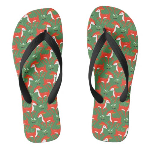 Spring Baby Deer Greenery Forest  Flip Flops